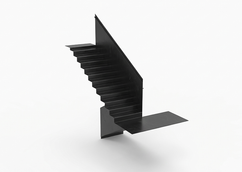 Fabrication escalier sur mesure avec maquette 3D d’une structure métallique et de ses marches